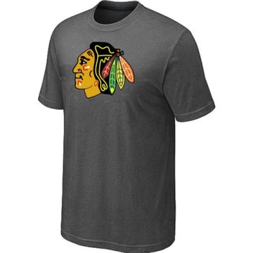 Men's Chicago Blackhawks Big & Tall Logo T-Shirt - Dark Grey - Black