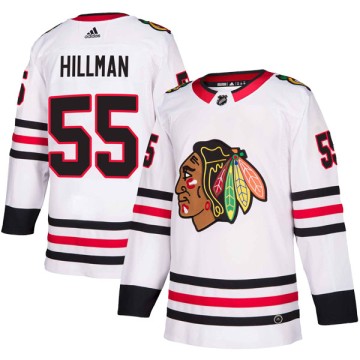 Authentic Adidas Men's Blake Hillman Chicago Blackhawks Away Jersey - White