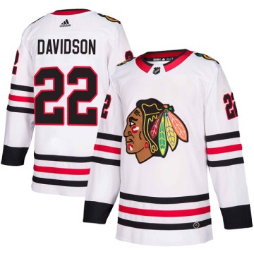 Authentic Adidas Men's Brandon Davidson Chicago Blackhawks Away Jersey - White