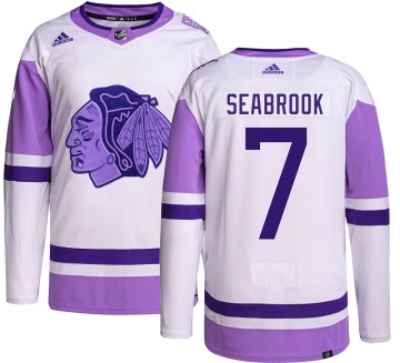 Authentic Adidas Men's Brent Seabrook Chicago Blackhawks Hockey Fights Cancer Jersey - Black