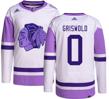 Authentic Adidas Men's Clark Griswold Chicago Blackhawks Hockey Fights Cancer Jersey - Black