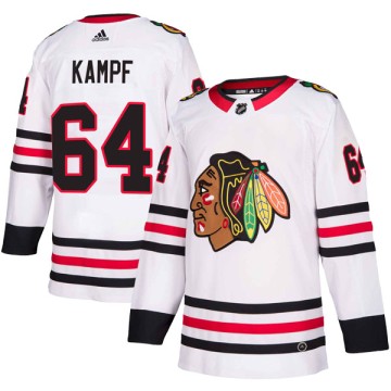 Authentic Adidas Men's David Kampf Chicago Blackhawks Away Jersey - White