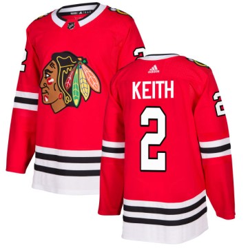 Authentic Adidas Men's Duncan Keith Chicago Blackhawks Red Jersey - Black