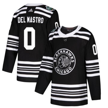 Authentic Adidas Men's Ethan Del Mastro Chicago Blackhawks 2019 Winter Classic Jersey - Black