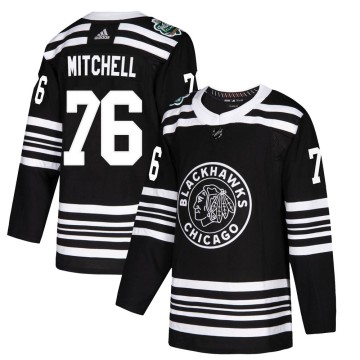 Authentic Adidas Men's Garrett Mitchell Chicago Blackhawks 2019 Winter Classic Jersey - Black