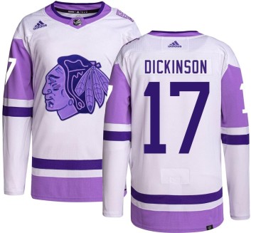 Authentic Adidas Men's Jason Dickinson Chicago Blackhawks Hockey Fights Cancer Jersey - Black
