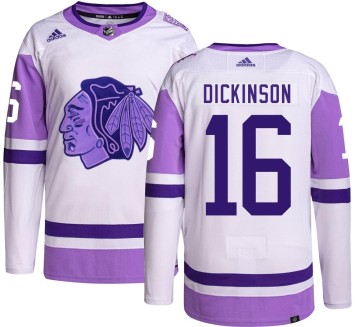 Authentic Adidas Men's Jason Dickinson Chicago Blackhawks Hockey Fights Cancer Jersey - Black