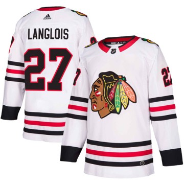 Authentic Adidas Men's Jeremy Langlois Chicago Blackhawks Away Jersey - White