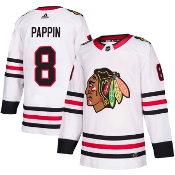 Authentic Adidas Men's Jim Pappin Chicago Blackhawks Away Jersey - White