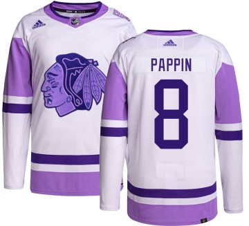 Authentic Adidas Men's Jim Pappin Chicago Blackhawks Hockey Fights Cancer Jersey - Black