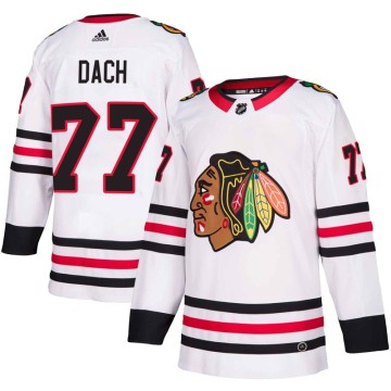 Authentic Adidas Men's Kirby Dach Chicago Blackhawks Away Jersey - White