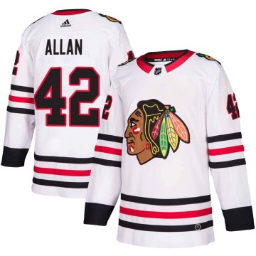 Authentic Adidas Men's Nolan Allan Chicago Blackhawks Away Jersey - White