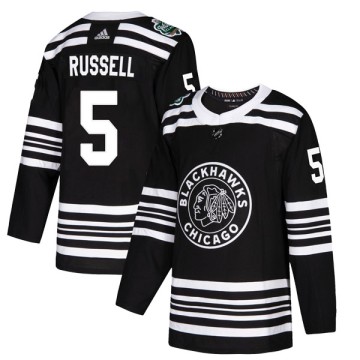 Authentic Adidas Men's Phil Russell Chicago Blackhawks 2019 Winter Classic Jersey - Black