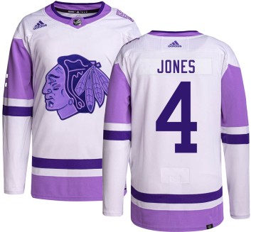 Authentic Adidas Men's Seth Jones Chicago Blackhawks Hockey Fights Cancer Jersey - Black