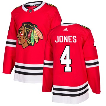 Authentic Adidas Men's Seth Jones Chicago Blackhawks Red Home Jersey - Black