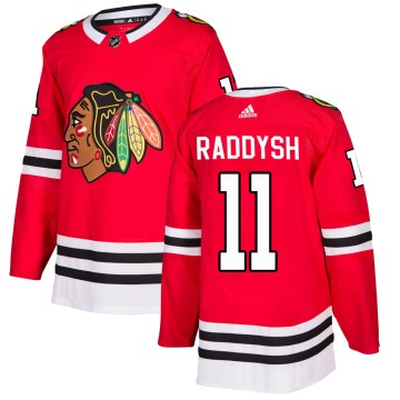 Authentic Adidas Men's Taylor Raddysh Chicago Blackhawks Red Home Jersey - Black