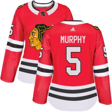 Authentic Adidas Women's Connor Murphy Chicago Blackhawks Red Home Jersey - Black