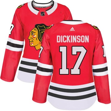 Authentic Adidas Women's Jason Dickinson Chicago Blackhawks Red Home Jersey - Black