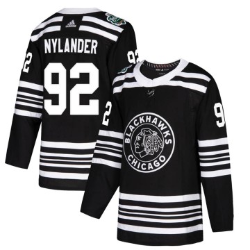 Authentic Adidas Youth Alexander Nylander Chicago Blackhawks 2019 Winter Classic Jersey - Black