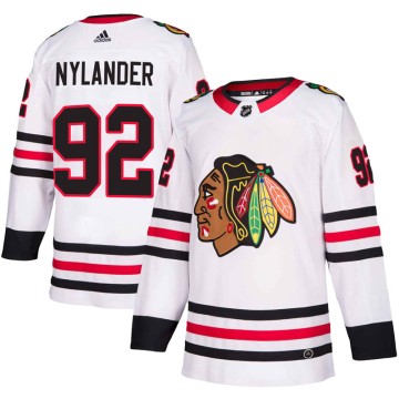Authentic Adidas Youth Alexander Nylander Chicago Blackhawks Away Jersey - White