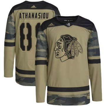 Authentic Adidas Youth Andreas Athanasiou Chicago Blackhawks Camo Military Appreciation Practice Jersey - Black