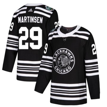 Authentic Adidas Youth Andreas Martinsen Chicago Blackhawks 2019 Winter Classic Jersey - Black