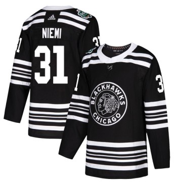 Authentic Adidas Youth Antti Niemi Chicago Blackhawks 2019 Winter Classic Jersey - Black