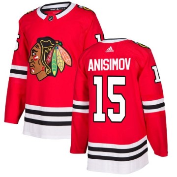 Authentic Adidas Youth Artem Anisimov Chicago Blackhawks Red Home Jersey - Black