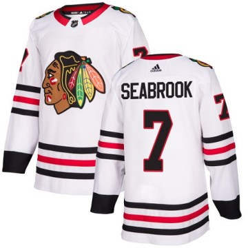 Authentic Adidas Youth Brent Seabrook Chicago Blackhawks Away Jersey - White