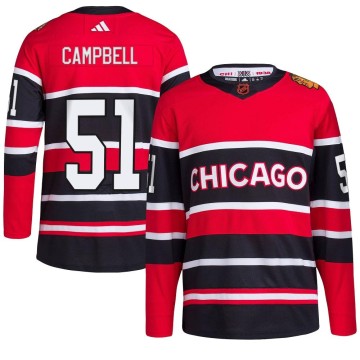 Authentic Adidas Youth Brian Campbell Chicago Blackhawks Red Reverse Retro 2.0 Jersey - Black