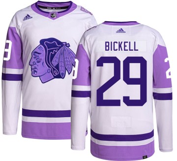 Authentic Adidas Youth Bryan Bickell Chicago Blackhawks Hockey Fights Cancer Jersey - Black