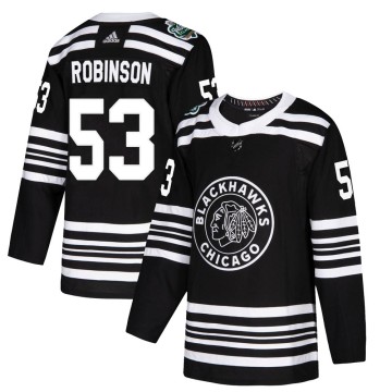 Authentic Adidas Youth Buddy Robinson Chicago Blackhawks 2019 Winter Classic Jersey - Black