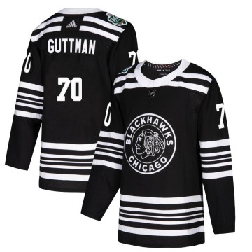 Authentic Adidas Youth Cole Guttman Chicago Blackhawks 2019 Winter Classic Jersey - Black