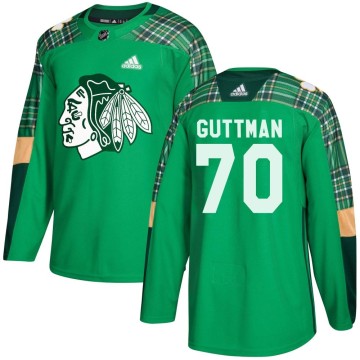 Authentic Adidas Youth Cole Guttman Chicago Blackhawks St. Patrick's Day Practice Jersey - Green