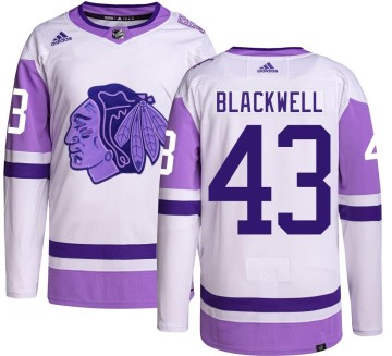 Authentic Adidas Youth Colin Blackwell Chicago Blackhawks Hockey Fights Cancer Jersey - Black