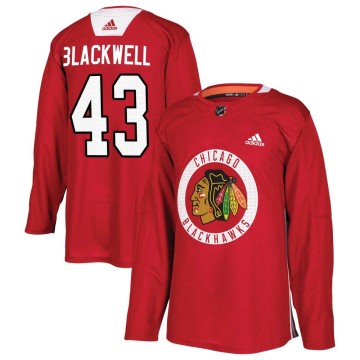 Authentic Adidas Youth Colin Blackwell Chicago Blackhawks Red Home Practice Jersey - Black