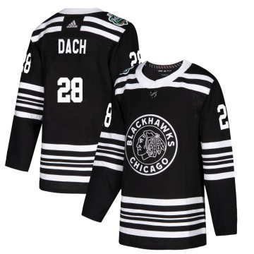 Authentic Adidas Youth Colton Dach Chicago Blackhawks 2019 Winter Classic Jersey - Black
