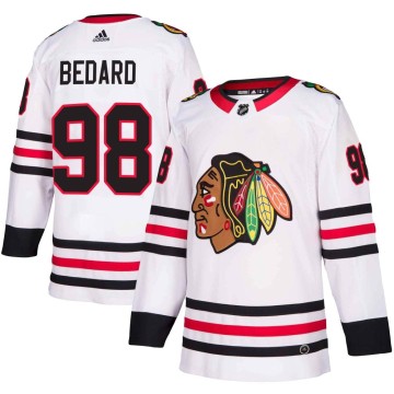 Authentic Adidas Youth Connor Bedard Chicago Blackhawks Away Jersey - White