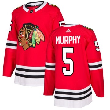 Authentic Adidas Youth Connor Murphy Chicago Blackhawks Red Home Jersey - Black