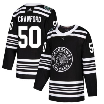 Authentic Adidas Youth Corey Crawford Chicago Blackhawks 2019 Winter Classic Jersey - Black