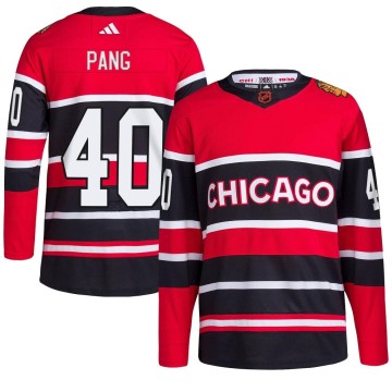 Authentic Adidas Youth Darren Pang Chicago Blackhawks Red Reverse Retro 2.0 Jersey - Black