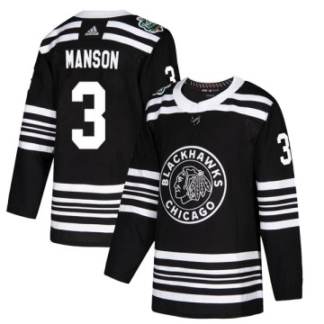 Authentic Adidas Youth Dave Manson Chicago Blackhawks 2019 Winter Classic Jersey - Black