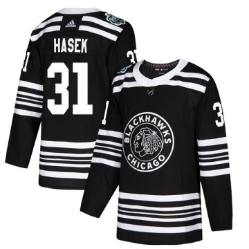 Authentic Adidas Youth Dominik Hasek Chicago Blackhawks 2019 Winter Classic Jersey - Black