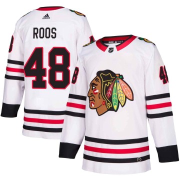 Authentic Adidas Youth Filip Roos Chicago Blackhawks Away Jersey - White
