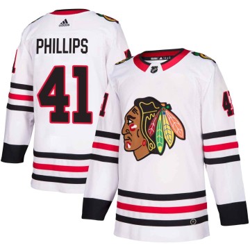 Authentic Adidas Youth Isaak Phillips Chicago Blackhawks Away Jersey - White