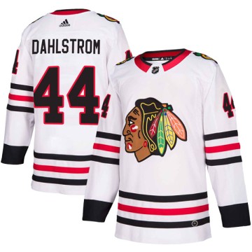 Authentic Adidas Youth John Dahlstrom Chicago Blackhawks Away Jersey - White