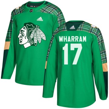 Authentic Adidas Youth Kenny Wharram Chicago Blackhawks St. Patrick's Day Practice Jersey - Green