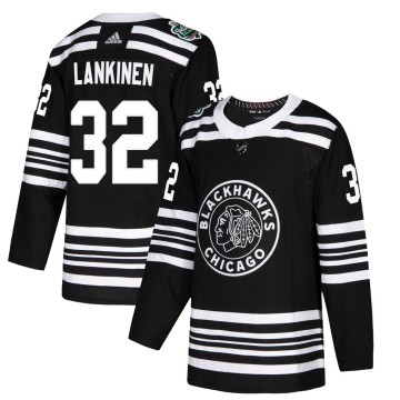 Authentic Adidas Youth Kevin Lankinen Chicago Blackhawks 2019 Winter Classic Jersey - Black