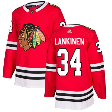 Authentic Adidas Youth Kevin Lankinen Chicago Blackhawks ized Red Home Jersey - Black