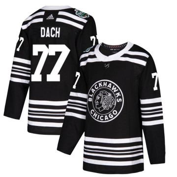 Authentic Adidas Youth Kirby Dach Chicago Blackhawks 2019 Winter Classic Jersey - Black